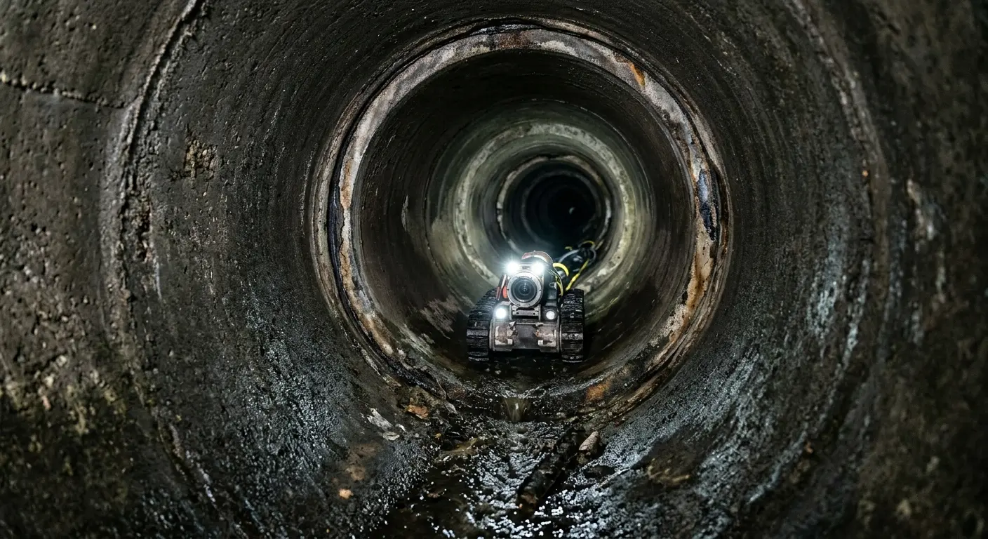 Robotic sewer camera inspecting pipe interior for Sewer Line Repair in Saugerties